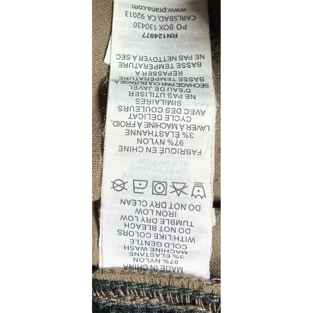 Prana Zion Mens Hiking Pants Brown Stretch Cargo Straight Leg 32x30 Gorp Core
